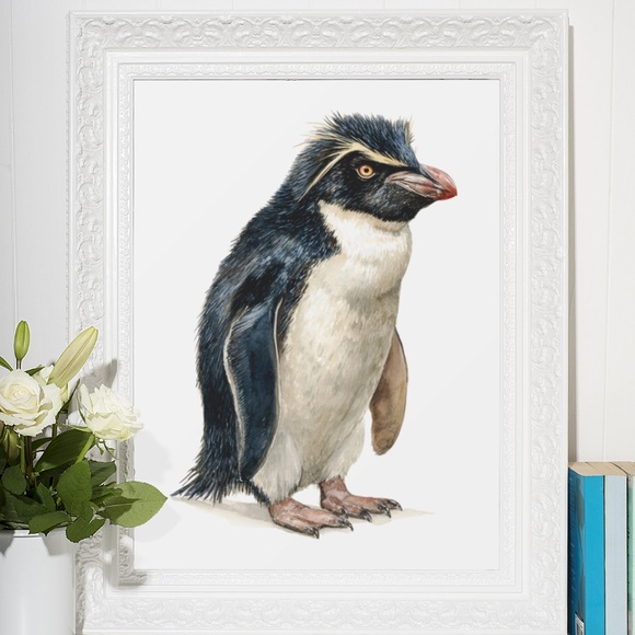 Watercolor Erect-Crested Penguin Wall Art Print Unframed - Antarctic Charm - Picture 7 of 7